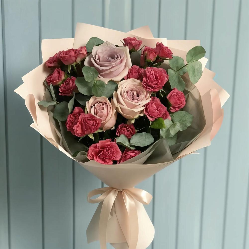 Букет цветов из: Гвоздики и Розы в Советской Ставропольского края
