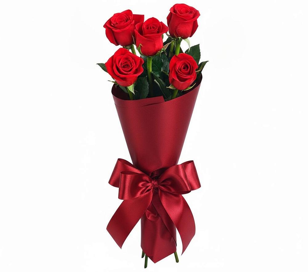Букет 5 Красных роз Эдлесс Лав в Советской Ставропольского края