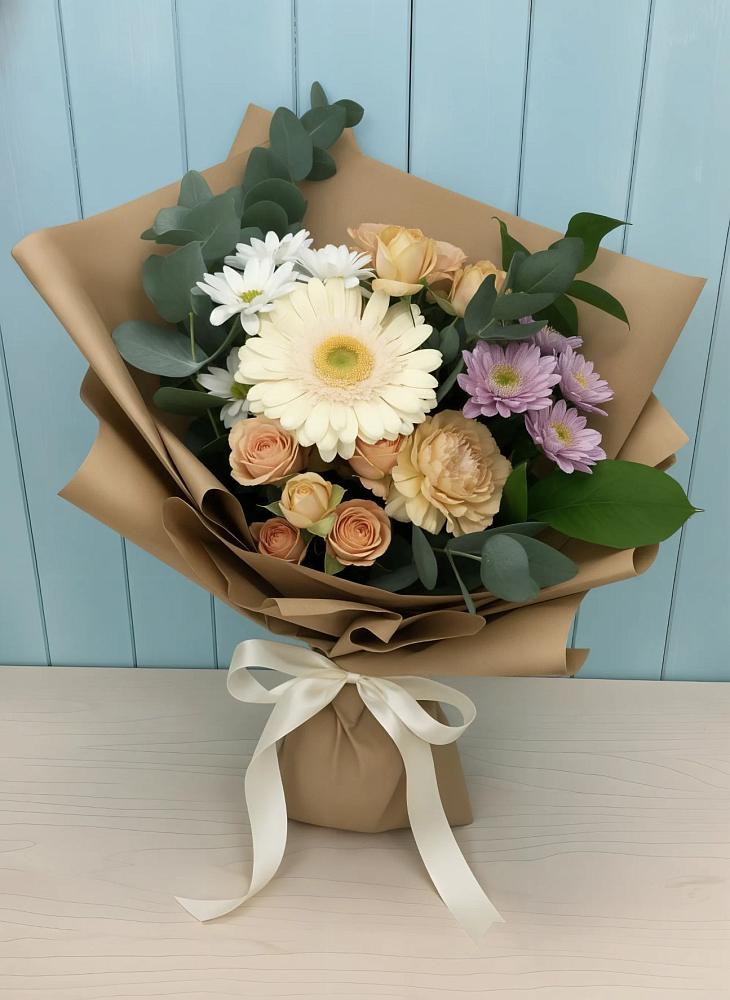 Букет цветов из: Герберы и Хризантемы в Советской Ставропольского края