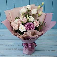 Букет цветов из:  Розы и Лизиантусы #REPLACE_PRED# Советской Ставропольского края