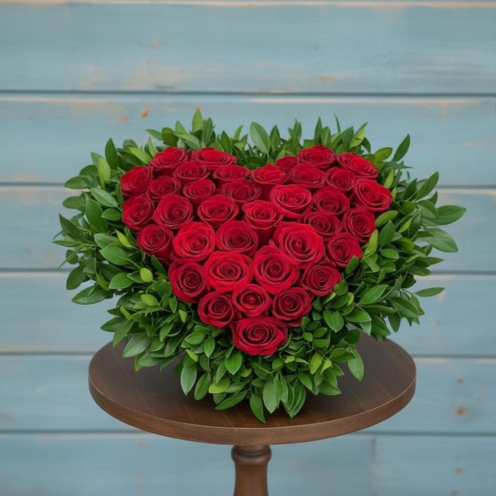 Цветочная композиция из Розы в виде сердца в Советской Ставропольского края