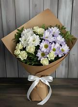Букет цветов из:  Хризантемы и Розы в Советской Ставропольского края