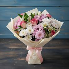 Букет цветов из:  Хризантемы, Альстромерии и Розы #REPLACE_PRED# Советской Ставропольского края