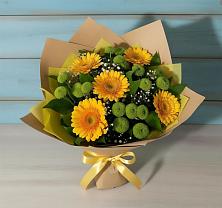Букет цветов из:  Герберы и Хризантемы #REPLACE_PRED# Советской Ставропольского края