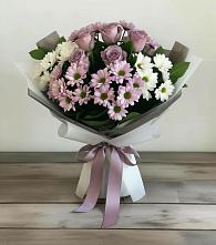 Букет цветов из:  Хризантемы и Розы в Советской Ставропольского края