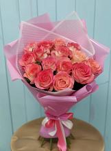 Букет 15 Розовых роз Равель #REPLACE_PRED# Советской Ставропольского края